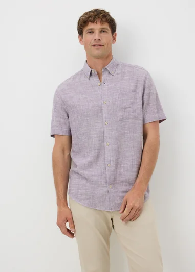 15551236-1405236758912876 Lilac Linen Yarn Shirt